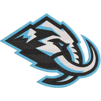 Embroidery design preview of the Utah Mammoth Primary Logo 2026 featuring detailed stitching and vibrant colors.