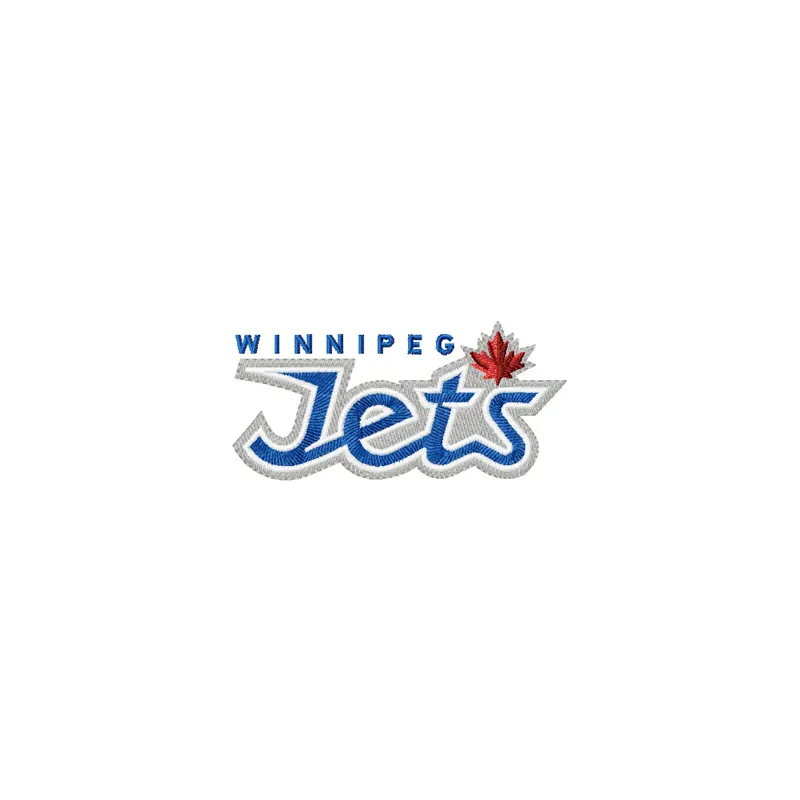 Jets NHL Logo 2 embroidery design showcasing the iconic hockey team emblem for stitching on apparel and accessories.