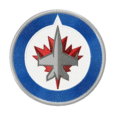 Jets NHL logo embroidery design preview showcasing a detailed stitching pattern for hockey enthusiasts.