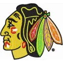 Chicago Blackhawks logo embroidery design showcasing intricate details, perfect for stitching on apparel or accessories.