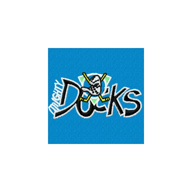 Embroidery design preview of the Anaheim Mighty Duck logo 3 featuring vibrant colors and detailed stitching.