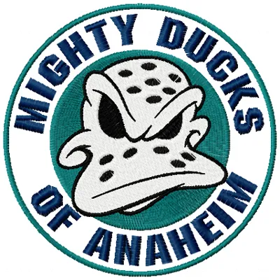 Anaheim Mighty Duck embroidery design showcasing the team's logo, ideal for stitching on jackets or sports gear.