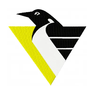 Pittsburgh Penguins hockey club logo embroidery design for stitching on apparel and accessories.