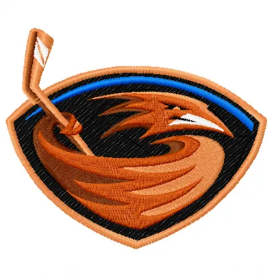 Preview of the Atlanta Thrashers Logo embroidery design, showcasing intricate stitching patterns for hockey enthusiasts.