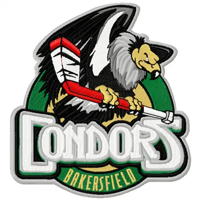 Bakersfield Condors embroidery design featuring the team's logo, ideal for stitching on sports apparel and accessories.