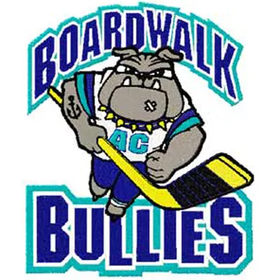 Atlantic City Boardwalk Bullies logo embroidery design showcasing vibrant stitching for hockey enthusiasts.