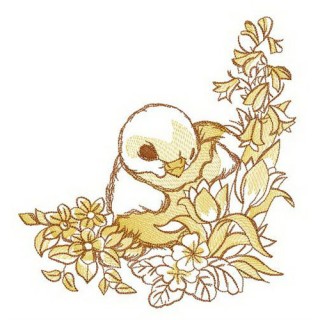 Nestling embroidery design - Embroidery Design