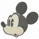 Surprised Mickey Mouse embroidery design showcasing a playful expression, ideal for t-shirts and tote bags.