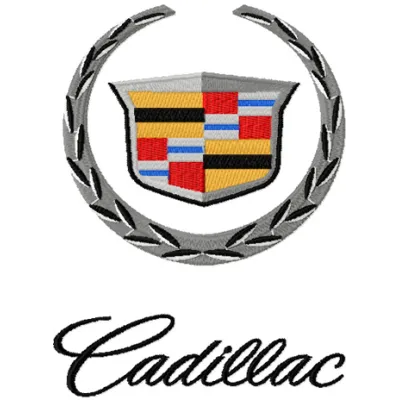 Cadillac embroidery design showcasing a detailed stitched motif of a classic car, ideal for automotive enthusiasts.