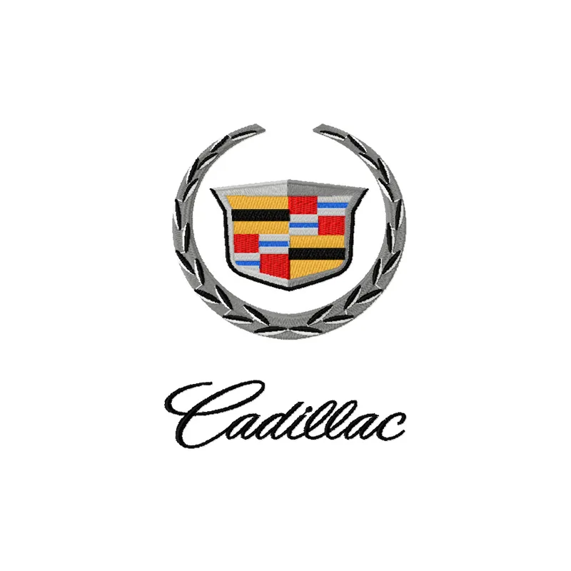 Cadillac embroidery design showcasing a detailed stitched motif of a classic car, ideal for automotive enthusiasts.