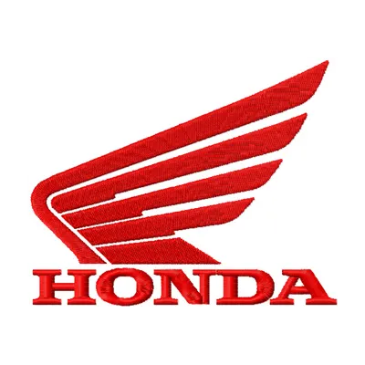 Honda logo embroidery design preview showcasing a detailed stitched motif for creative projects.