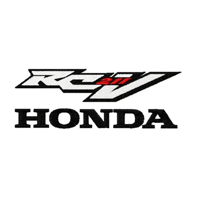 Honda RC 211v embroidery design showcasing a detailed stitched motif for motorsport enthusiasts.