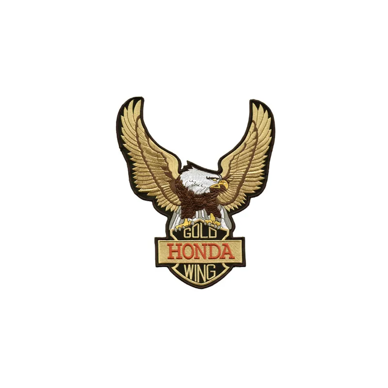 American style embroidery design featuring the Honda Goldwing logo, ideal for stitching on apparel and accessories.