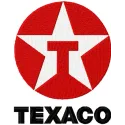 Texaco Logo embroidery design preview, showcasing a detailed stitched motif for auto and moto projects.
