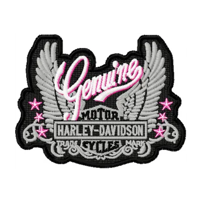 Genuine Harley Davidson Nautical Ladies embroidery design preview featuring intricate stitching patterns for apparel.