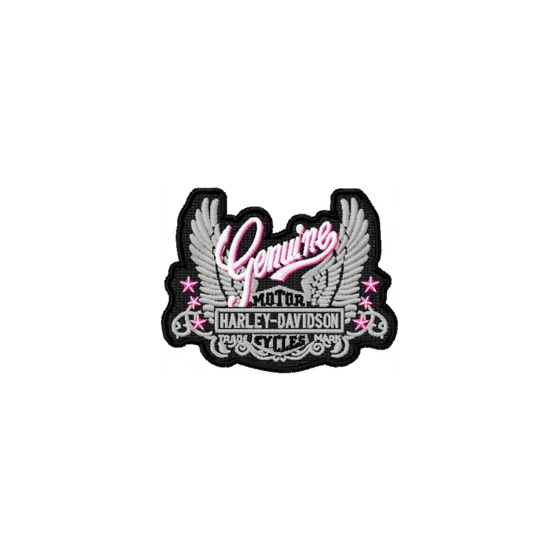 Genuine Harley Davidson Nautical Ladies embroidery design preview featuring intricate stitching patterns for apparel.