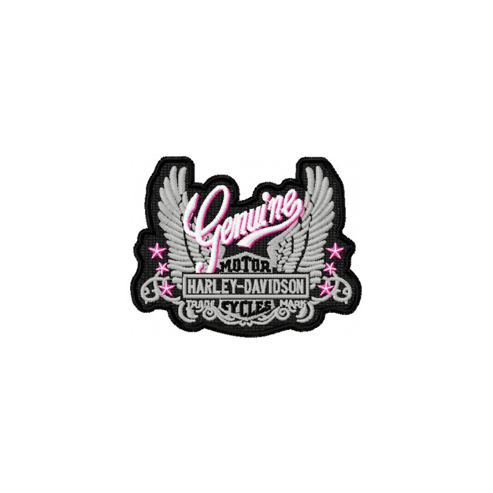 Genuine Harley Davidson Nautical Ladies embroidery design - Embroidery Design