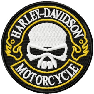 Harley Davidson round patch embroidery design - Embroidery Design
