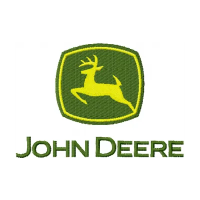 John Deere logo embroidery design preview showcasing intricate stitching patterns for auto and moto enthusiasts.