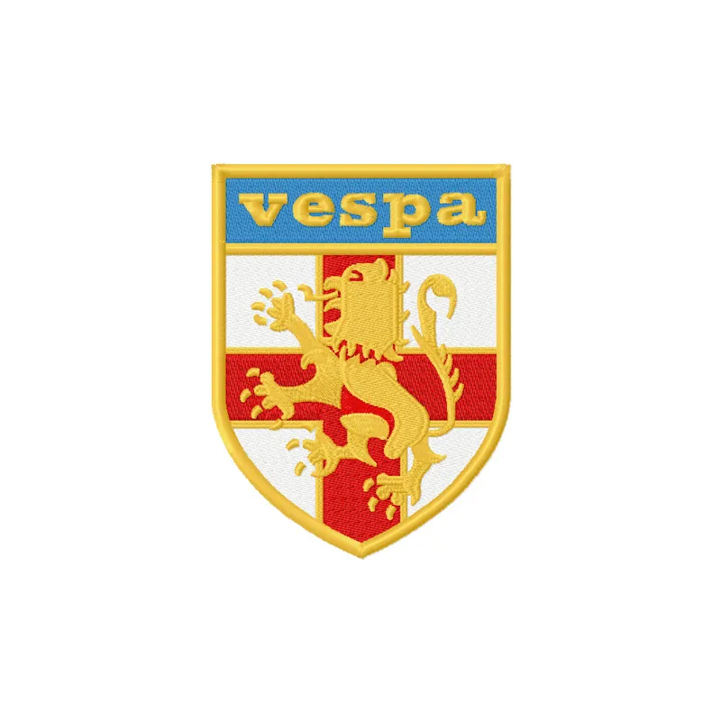 St George Vespa Shield logo embroidery design showcasing intricate stitching patterns for creative projects.