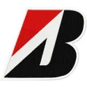 Bridgestone logo embroidery design showcased on a sleek cap, ideal for automotive enthusiasts and professionals.