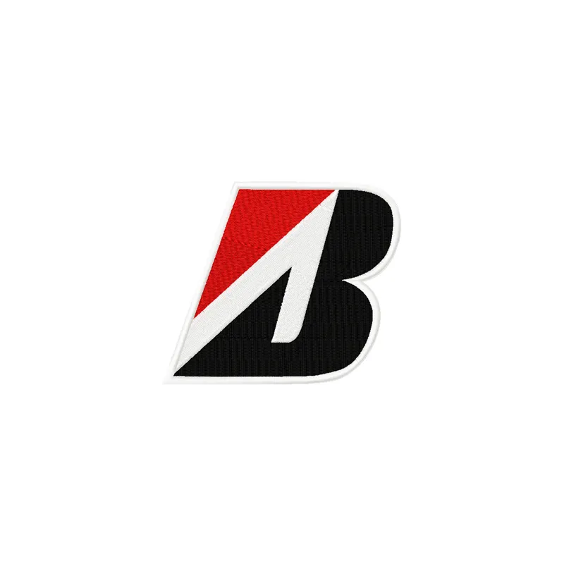 Bridgestone logo embroidery design showcased on a sleek cap, ideal for automotive enthusiasts and professionals.