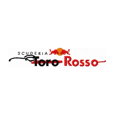 Toro Rosso logo embroidery design for auto and moto enthusiasts, ideal for caps and jackets.
