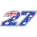 Preview of Casey Stoner 27 logo embroidery design, featuring a dynamic logo suitable for auto and moto projects.