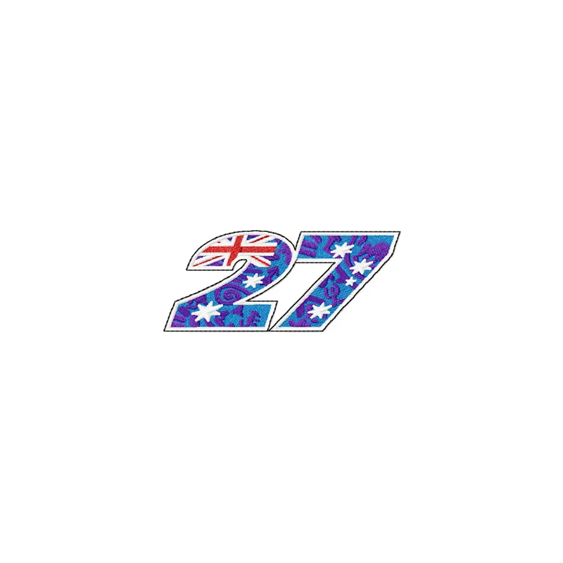 Preview of Casey Stoner 27 logo embroidery design, featuring a dynamic logo suitable for auto and moto projects.