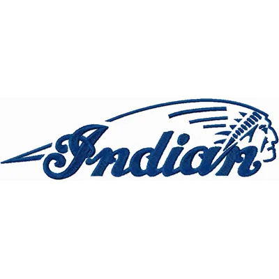 Embroidery design preview of the Indian Motorcycles logo 1, featuring intricate stitching patterns for auto and moto enthusi…