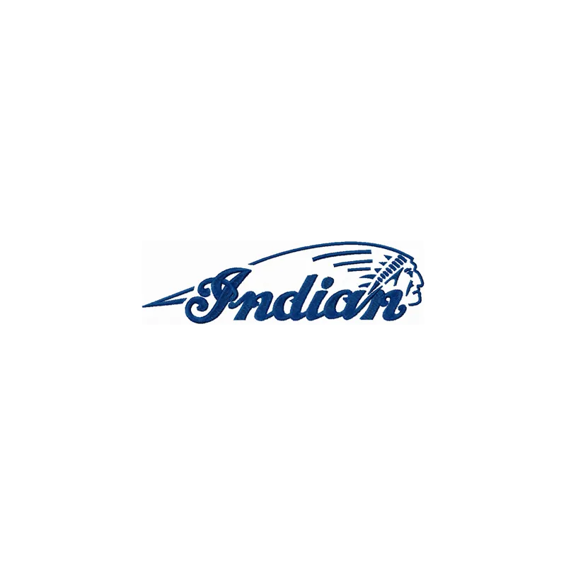 Embroidery design preview of the Indian Motorcycles logo 1, featuring intricate stitching patterns for auto and moto enthusi…