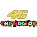 Preview of the 46 the doctor logo embroidery design, featuring a vibrant and detailed stitched pattern for auto and moto ent…