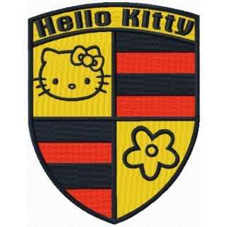 Hello Kitty Porsche embroidery design - Embroidery Design