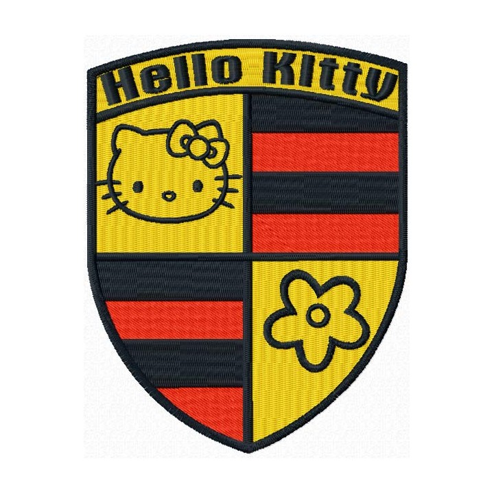 Hello Kitty Porsche embroidery design - Embroidery Design