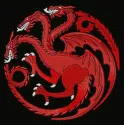 House Targaryen logo embroidery design featuring the iconic dragon emblem for Game of Thrones enthusiasts.