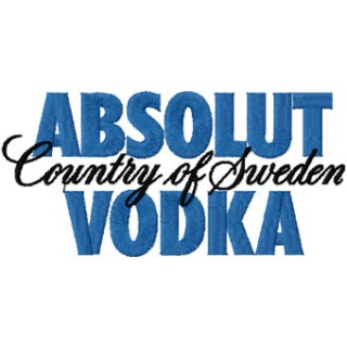 Absolut Vodka logo embroidery design - Embroidery Design