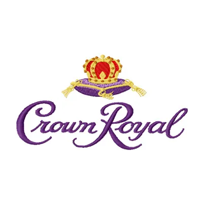 Crown Royal Maple embroidery design showcasing a logo for a food and beverage theme, perfect for creative projects.