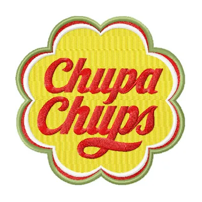 Chupa Chups logo embroidery design showcasing a colorful candy logo, ideal for creative stitching projects.