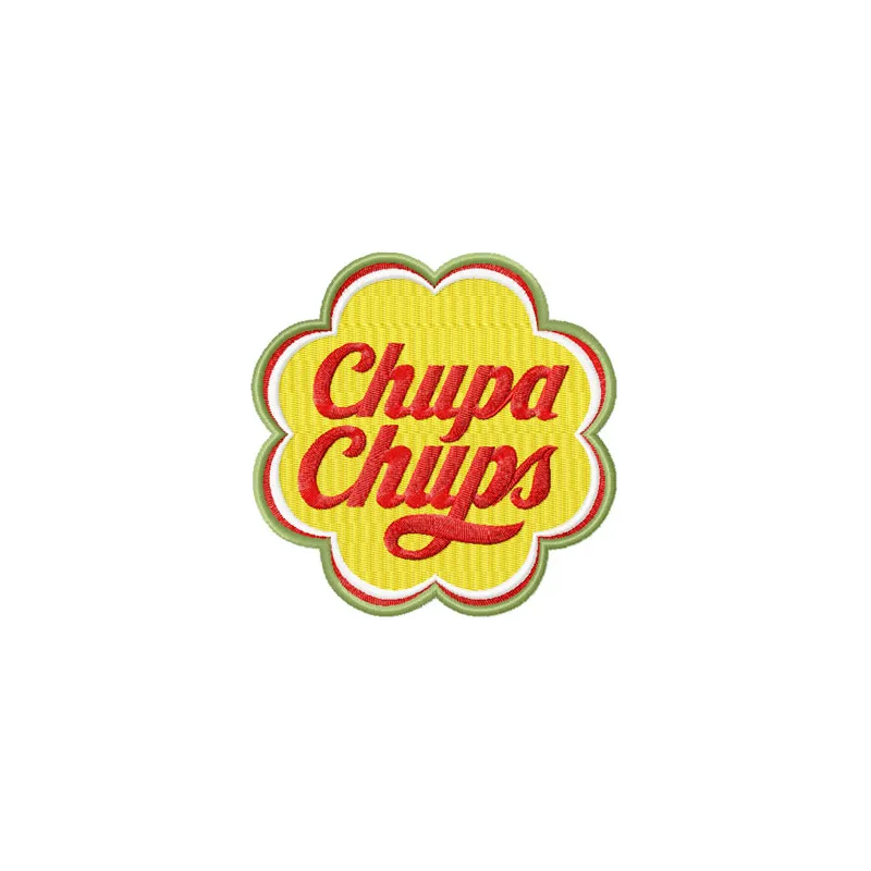 Chupa Chups logo embroidery design showcasing a colorful candy logo, ideal for creative stitching projects.