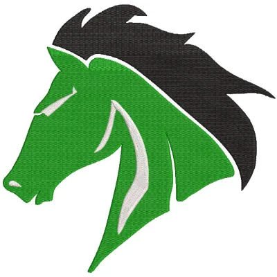 Embroidery design preview of the West Stanly High School logo, showcasing detailed stitching and vibrant colors.