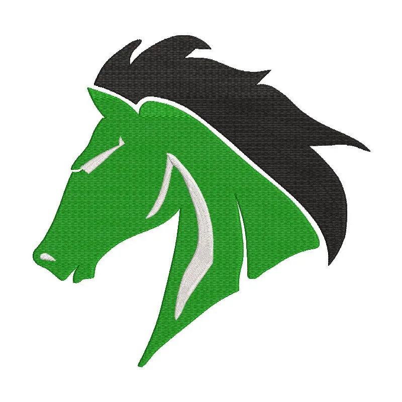 Embroidery design preview of the West Stanly High School logo, showcasing detailed stitching and vibrant colors.