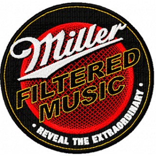 Miller filtered music logo embroidery design - Embroidery Design