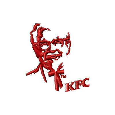 KFC small logo embroidery design preview showcasing a stitched motif ideal for caps and t-shirts.