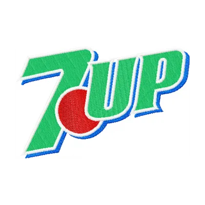Embroidery design featuring the iconic 7up logo, perfect for creating unique drink-themed projects.