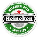 Heineken Beer round logo embroidery design, showcasing a vibrant stitched motif for drink-themed projects.