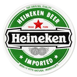 Heineken Beer round logo embroidery design - Embroidery Design