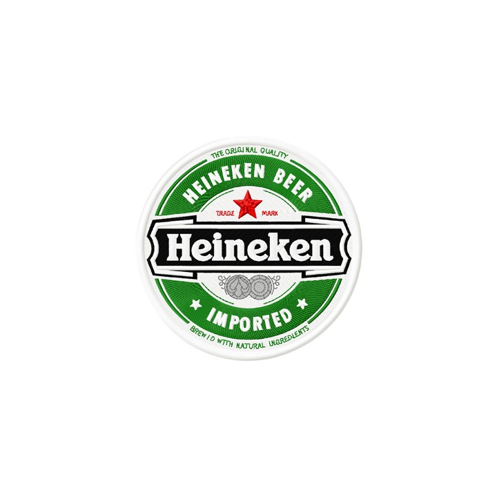 Heineken Beer round logo embroidery design - Embroidery Design