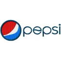 Pepsi-Cola logo embroidery design, showcasing vibrant colors and intricate stitching for beverage-themed creations.