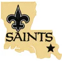 New Orleans Saints logo 3 embroidery design featuring the iconic team emblem for stitching on apparel and accessories.