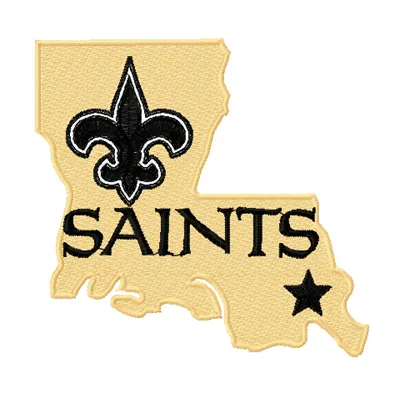 New Orleans Saints logo 3 embroidery design featuring the iconic team emblem for stitching on apparel and accessories.